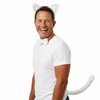 3 Piece White Cat Set Animal Costume Dress Up Party Bow Tie Tail Ears Book Week Cosplay - White | White Cat