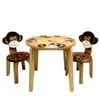 Monkey Kids Table Set with 2 Chairs - Handmade Solid Timber