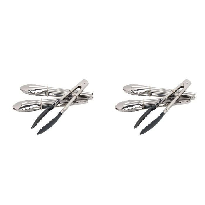 2 x 3pc Wiltshire Mini Stainless Steel Kitchen Cooking Tongs 18cm
