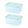 2PK LocknLock Freezer Fit Food Container Microwave Safe w/45ml Divide 1.65L Blue