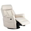 Ufurniture Recliner Chair Electric Massage Heat Armchair 360 Swivel Velvet Lounge Sofa with Side Pocket and USB Port Beige