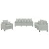 vidaXL Sofa Set with Cushions 2-Seater Sofa Couch 3 Piece Light Grey Velvet