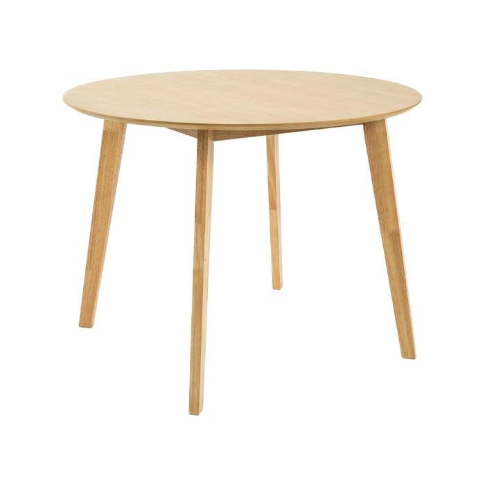 Cusco 100cm Round Dining Table Scandinavian Style Solid Rubberwood Natural