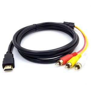 Hdmi Male To 3rca Av Composite Male M/m Connector Adapter Cable Cord Transmitter