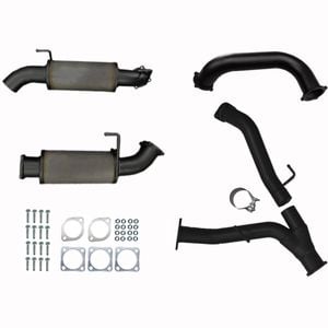Ignite Exhausts DPF Back for Toyota Landcruiser 200 Series 4.5L V8 Twin 3" To Single 3.5" With Mufflers Black Aluminised Steel