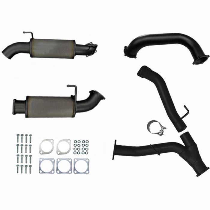 Ignite Exhausts DPF Back for Toyota Landcruiser 200 Series 4.5L V8 Twin 3" To Single 3.5" With Mufflers Black Aluminised Steel