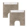 2PK Algodon Polyester Lawson Plush Contoured Bath Mat Taupe 50x50cm