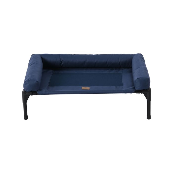 Charlie's Elevated Trampoline Bolster Sofa Dog Bed Blue Medium