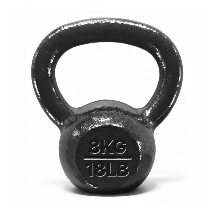 Cast Iron Kettlebell 8kg Balanced Gym Weight W/ Comfortable Handle