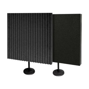 2x Auralex DeskMAX 2ft Portable Podcasting Panel Filter Shield w/ Stand Charcoal