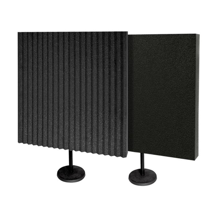 2x Auralex DeskMAX 2ft Portable Podcasting Panel Filter Shield w/ Stand Charcoal
