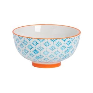 Nicola Spring Hand Printed Rice Bowl - Japanese Style Porcelain Dessert Cereal Dish - 12cm