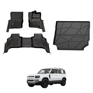AUSGO Floor Mats & Boot Liner Set for Land Rover Defender L663 Series 110 5-Seat 2020-Onwards Car Floor Liners Cargo Mat