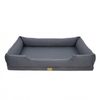 P&P Gray Beige Orthopedic Bolster Dog Bed with Washable Cover and Non Slip Paw Print Base 3XL