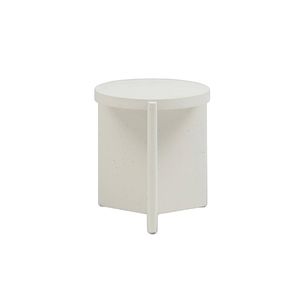 Seek and Ramble Delos Round 50cm Side Table Faux Stone White