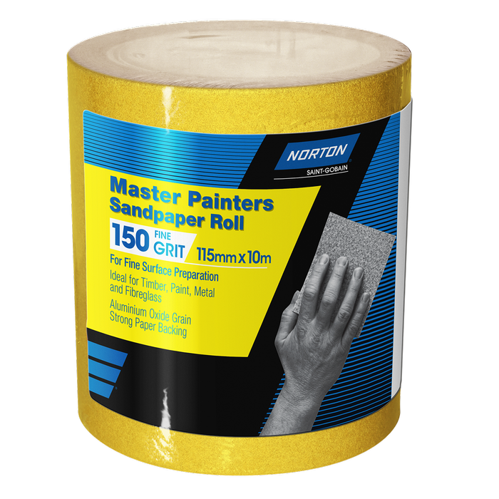 Norton 115mm x 10m P150 Master Painters Sandpaper Roll