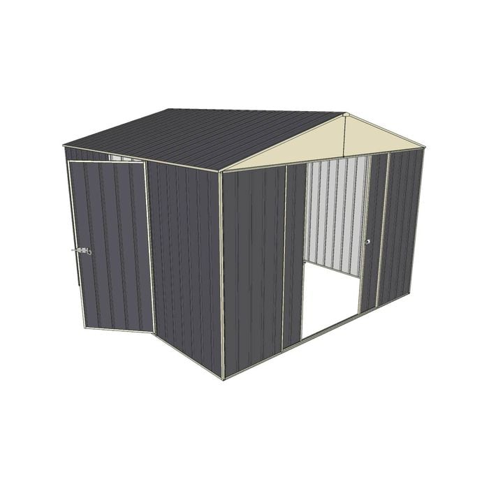 Build-a-Shed 3.0 x 3.0 x 2.3m Double Sliding and Single Hinge Door Shed - Grey