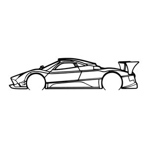 Ignite Laser Pagani Zonda R Silhouette Metal Wall Art Rustic Metal 23.6inch/60cm