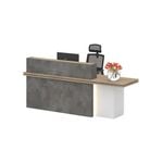 Modern Furniture JARIN  Reception Desk Right Panel - Carbon Grey & White Colour