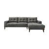Juliet 2 Seater Sofa Soft Fabric Uplholstered Lounge Couch With Rhf Chaise Licorice Grey