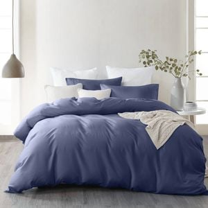 Royal Comfort 2000tc Quilt Cover Set - Bamboo Cooling Hypoallergenic Blue Double