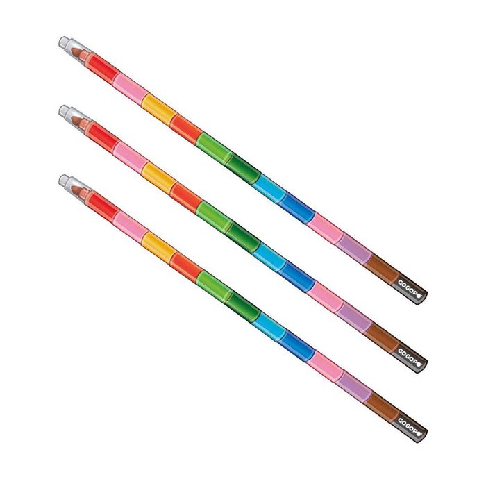 3x Gogopo Pop A Point Crayon Stack Art Crafts Fun Office/school Child/kids Asst