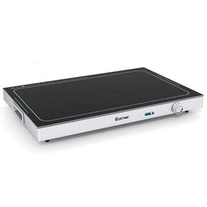 Costway Electric Warming Tray Food Warmer Tempered Glass Serving Plate