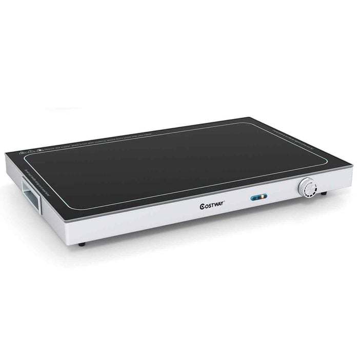 Costway Electric Warming Tray Food Warmer Tempered Glass Serving Plate