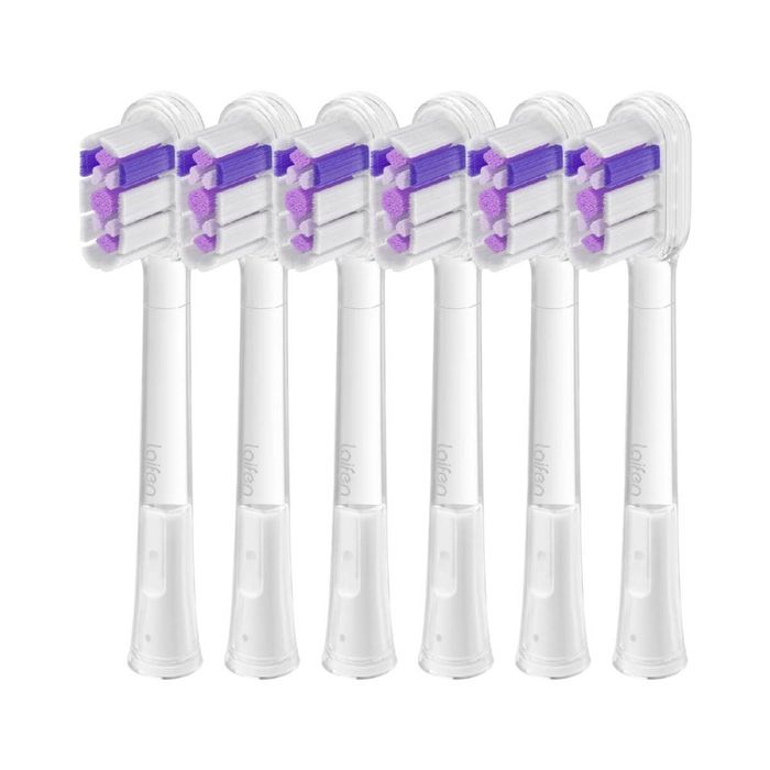 Laifen Cushioned Toothbrush Heads 6 Pack Ultra Whitening DuPont Bristles Gentle Gum Care