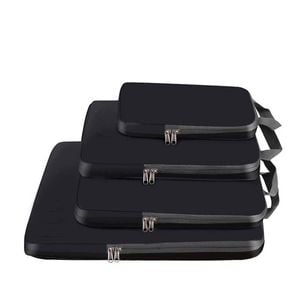 Catzon 4 Set Compression Packing Cubes Travel Accessories Expandable Packing Organizers-black