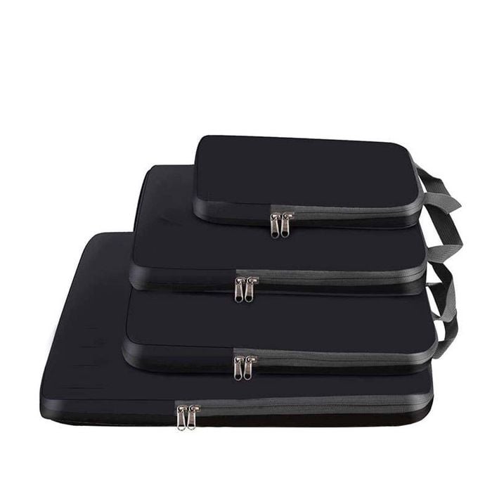 Catzon 4 Set Compression Packing Cubes Travel Accessories Expandable Packing Organizers-black