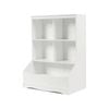 Costway 3-tier Kids Bookcase Wooden Kid Bookshelf 4-cubby Toy Storage Organiser Display Cabinet, Playroom Bedroom, White
