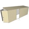 Build-a-Shed 1.5 x 5.2 x 2m Single Hinged Side Door Skillion Shed - Cream
