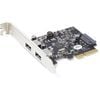 StarTech.com USB Adapter - PCI Express 3.0 x4 - Plug-in Card - Black - UASP Support - 2 Total USB Port(s)