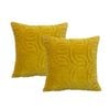 2pc Cloud Linen Roma Cotton Velvet/poly 50cm Embroidered Cushion Sqr Gold