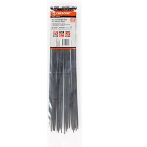 Crescent 370 x 4.8mm Black Cable Ties - 25 Pack