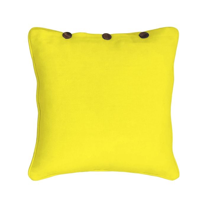London Cushion Cover with Buttons 43cm - Yellow