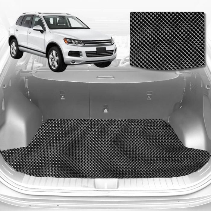 6D Diamond Car Boot Mat for VolksWagen Touareg 7P2011-2017-Cargo Mat-Black-Outback GT