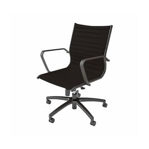 Olg Metro Mid Back Boardroom Chair Fixed Arms Black Base Black Vinyl