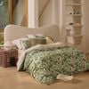 Kas Australia Salvador Quilt Cover Set Leaf Print Moss Queen