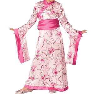 Asian Princess Girs Pink Japanese Geisha Costume - 3-5