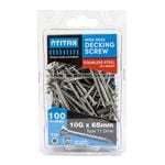 Titan 10G x 65mm Wide Head Decking Screw 304 Stainless Steel - Pack of 100