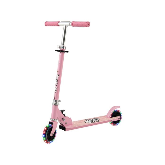 Costway Kick Scooter Rear Brake 2 Flashing Wheels Pink