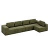 Ufurniture 5 Seater Cloud Sofa Boneless Sectional Floor Couch with Deep Seat Fluffy Comfy Modular Sofa Green