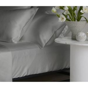 Bedding Co. Fitted Sheet 100% Mulberry Silk 20 Momme Silver Grey Double