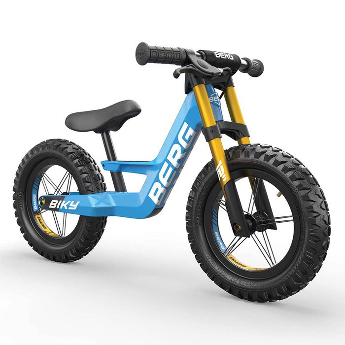 Berg Biky Cross Push Balance Bike with Handbrake – Blue, Age 2-5