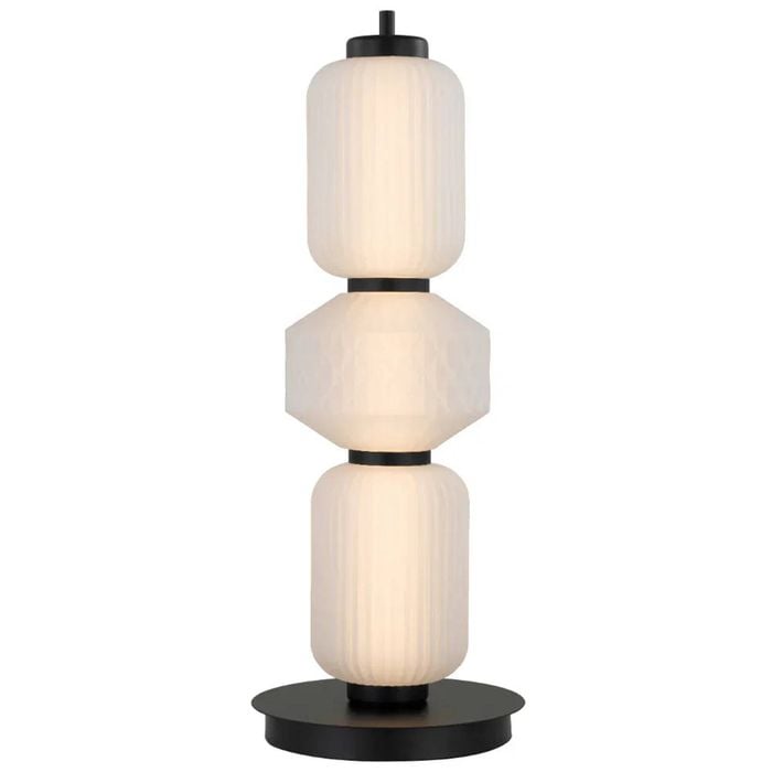 Telbix Torso Modern Table Desk Lamp Light Metal Glass Black Matte