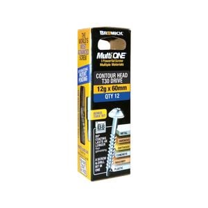 Bremick MultiONE 12g x 60mm B8 Contour Head Screw - 12 Pack