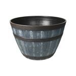 EDEN 40cm Grey And Bronze Whiskey Half Barrel Planter