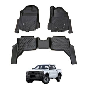 AUSGO Car Floor Mats for Ford Ranger Next Gen Dual Cab 2022-Onwards All-Weather Floor Liners